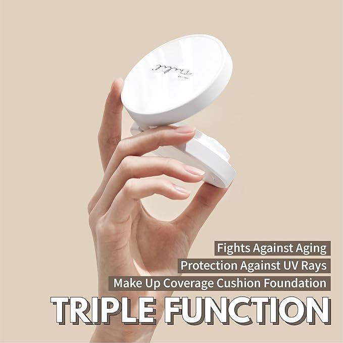 BLANC DOUX Oligo Hyaluronic Acid Healthy Cream Cushion (01 Ivory), Sleek, Portable, and Functional Makeup to Protect and Keep Your Skin Moisturized