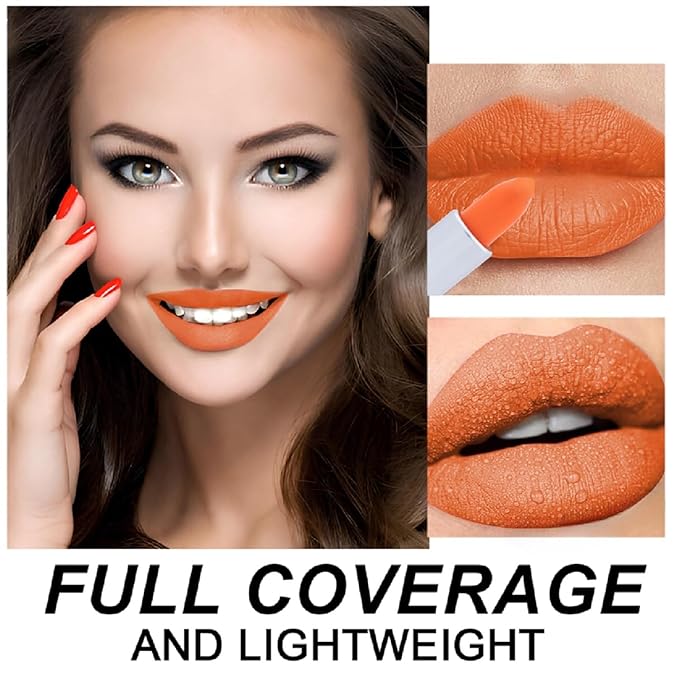 Matte Bullet Long Wear Lipstick - Vegan and Cruelty-Free - Smudge and Waterproof Matte Lipstick with Moisturizing Formula - All Day Comfort - (Tangerine Dream #14)