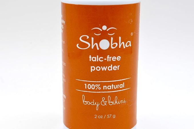 Shobha Talc-Free Powder, Pre-Waxing and Sugaring Body Powder - Natural and Organic Ingredients - Control Under Arm Sweat Post-Wax, 2oz