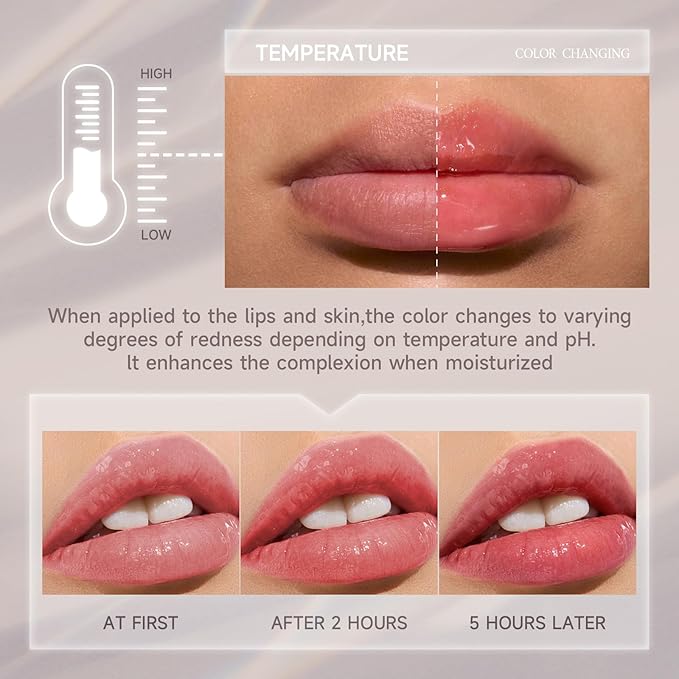 Color Changing Blush Stick for Cheeks Makeup, Clear Blush PH Temperature Changing Pink Cream Blusher, Magic Waterproof Face Blush Stick, Natural Lightweight Multi-Use Lips and Cheek Tint