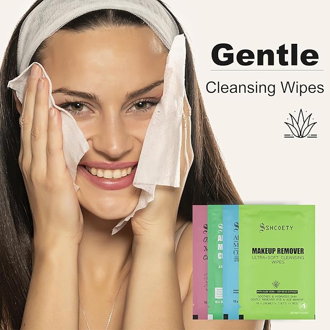 200Packs Individual Makeup Remover Wipes for Face - Soft, Gently Cleanse for Travel, Makeup Remove Wipes Individually Wrapped for Women Cleansing Bulk, Suitable for Hotel Guests, #Avocado