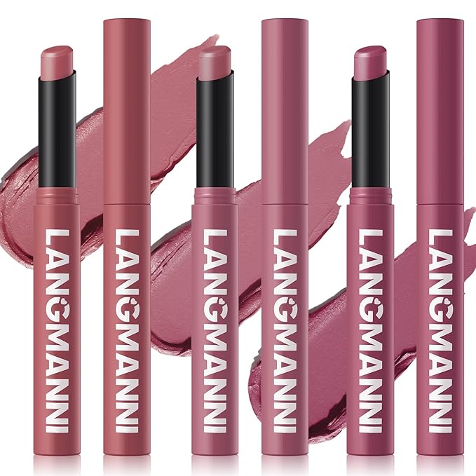 Jolilab 3 Pcs Velvet Matte Lipstick Nude Matte Soft Dark Color Stick Waterproof Long-Lasting Non-Stick Cup High Pigmented Lip Stick Lip Balm Beauty Cosmetics Gift for Girls(07#+08#+09#