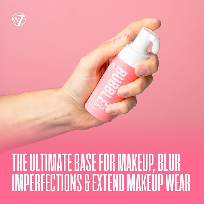W7 Bubble Base Foaming Primer – Hydrating, Skin-Perfecting Makeup Base for a Smooth & Flawless Finish – Infused with Hyaluronic Acid & Aloe Vera to Nourish and Prime the Skin