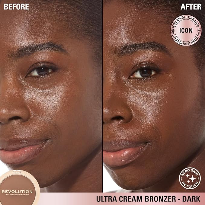 Revolution, Ultra Cream Face Bronzer, Buildable & Blendable Cream Contour, Vegan & Cruelty-Free, Dark, 0.24 oz