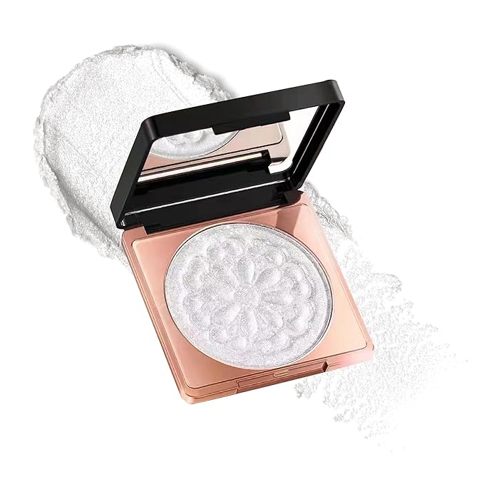 Face Highlighter Palette, High Glossy Face Illuminator Palette, Intensely Pigmented for a High Impact Dewy Finish, Pearl Shimmer Smooth Baked Powder, Lasting Sparkling Highlighter Makeup - PEARL