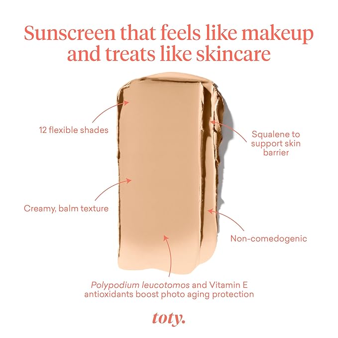 Toty by Sofia Vergara - Ilumina CC Creamy Compact SPF 50+ Mineral Broad Spectrum Sunscreen for Face - Tinted Blurring Balm SPF- Matte, Light Coverage - Water & Sweat Resistant - All Skin Types - 1C