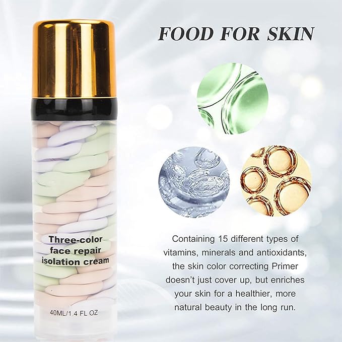 Hydrating Face Primer for Makeup, One Step Color Corrector Isolation Cream, Makeup Primer for Face, Skin Tone Correcting Oil-Control, Long Lasting Foundation Primer, Pore Minimizer for Flawless Skin