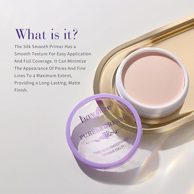 Silk Smoothing Primer Balm, Poreless Primer for Smooth & Flawless Skin, Long Lasting, Soft Texture, Matte Finish, Fills in Pores and Fine Lines, 0.35 oz