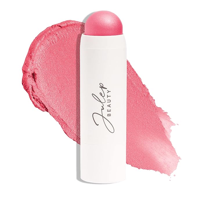 Julep Radiant Glow Duo: So Awake Snail Mucin Complexion Booster Moisturizer + Face Primer & Skip The Brush Cream-to-Powder Blush Stick in Peony Pink Makeup & Skincare Set