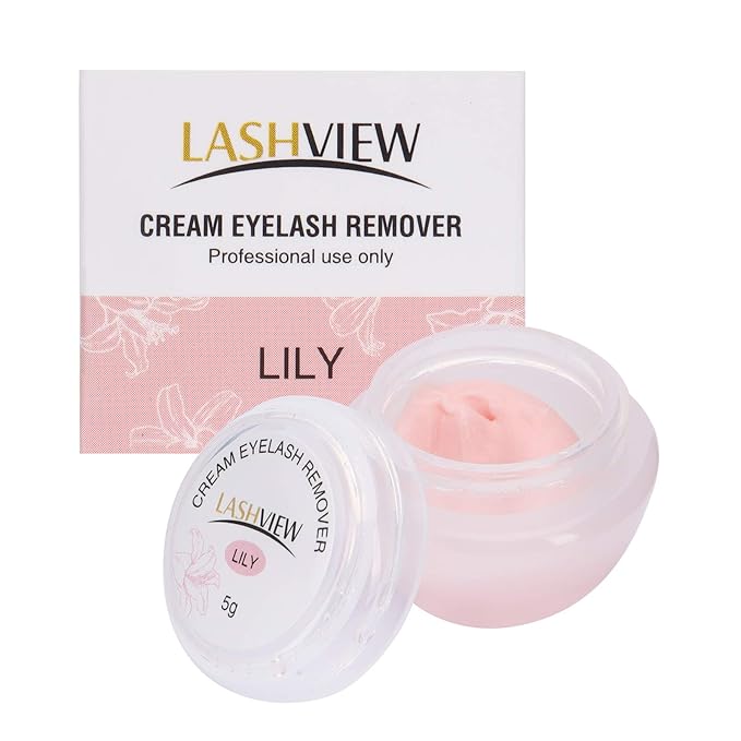 LASHVIEW Eyelash Extension Remover Cream, Special LILY Flavor, Lash Extension Remover Cream Professional Eyelash Extensions Remover for Salon,5g