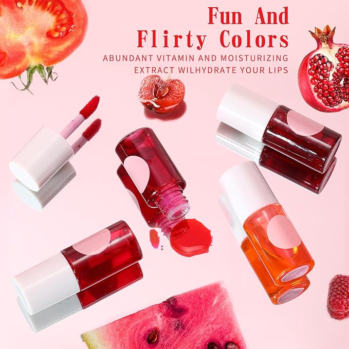 Lip Tint Stain Set, Long Lasting Lip Makeup, Gloss bling Non-sticky (2 Colors B)