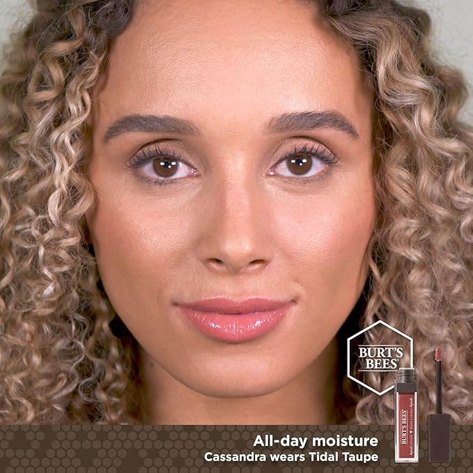 Burt's Bees 100% Natural Glossy Liquid Lipstick, Tidal Taupe, 1 Tube