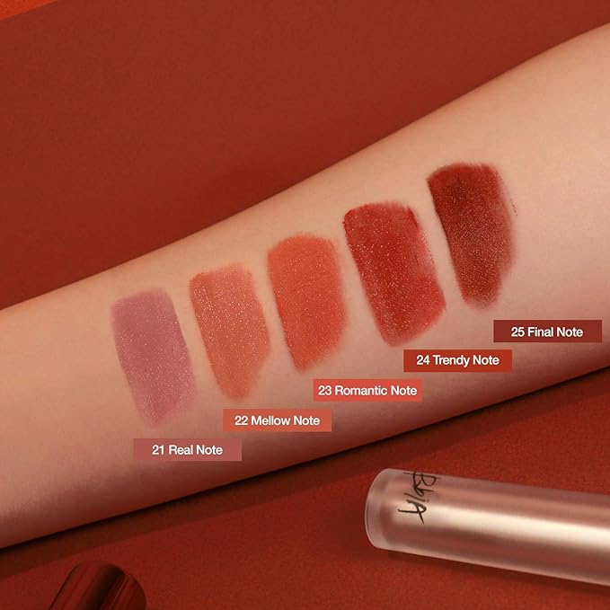 BBIA Last Velvet Lip Tint Note Series 5P Bundle Set (#21~25) โ Soft & Creamy Matte Finish, Long Lasting Lip Stain, High-Pigmentation Korean Lip Makeup, Lightweight Blur Tint