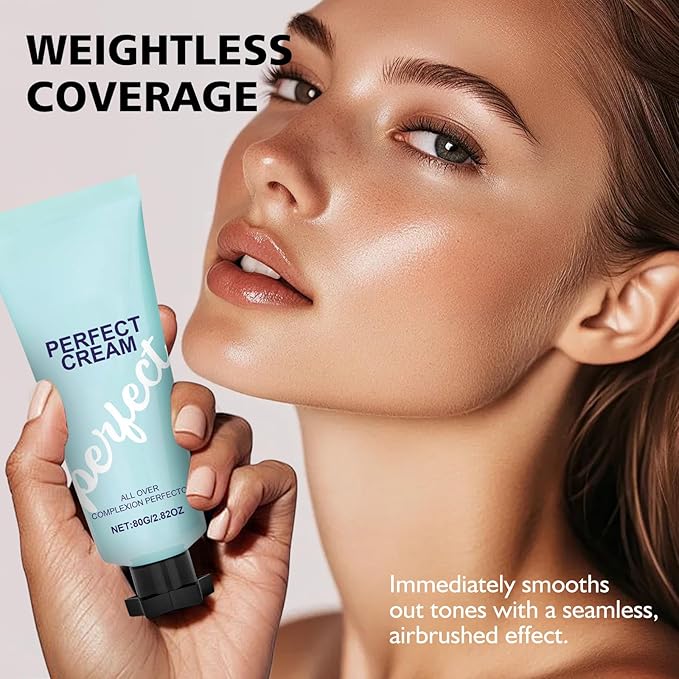 Supreme Creme All-Over Complexion Perfector - Long Lasting Supreme Cream Body Perfector - Waterproof Transfer-Resistant Skin Tint CC Cream Foundation, Hydrating Concealer Shines Natural Beauty (1PC)