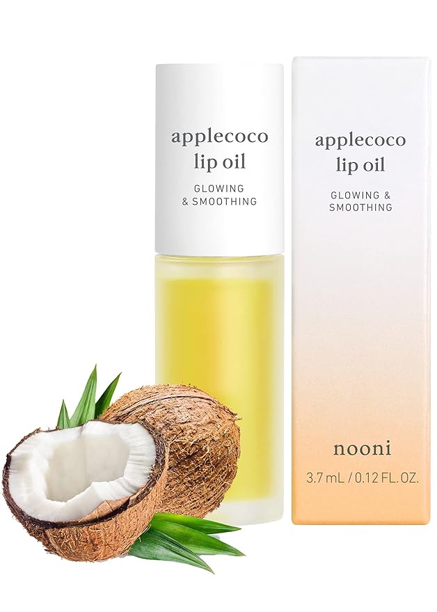 NOONI Korean Vegan Lip Oil - Applepeony, 0.12 Fl. Oz + Korean Lip Oil - Applecoco, 0.12 Fl. Oz Bundle