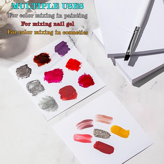 Nail art palette nail polish palette disposable nail mixing palette papers portable waterproof drawing makeup palette nail gel mixing tool 100pcs US241