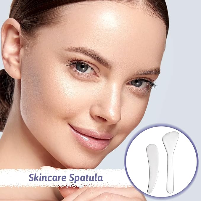 6PCS Mini Metal Makeup Spatulas, Stainless Steel Skincare Spatula, Reusable Cosmetic Spatula for Blending and Sampling Plant Masks, Skin Care Creams, Eye Cream, Essences (2 Styles)