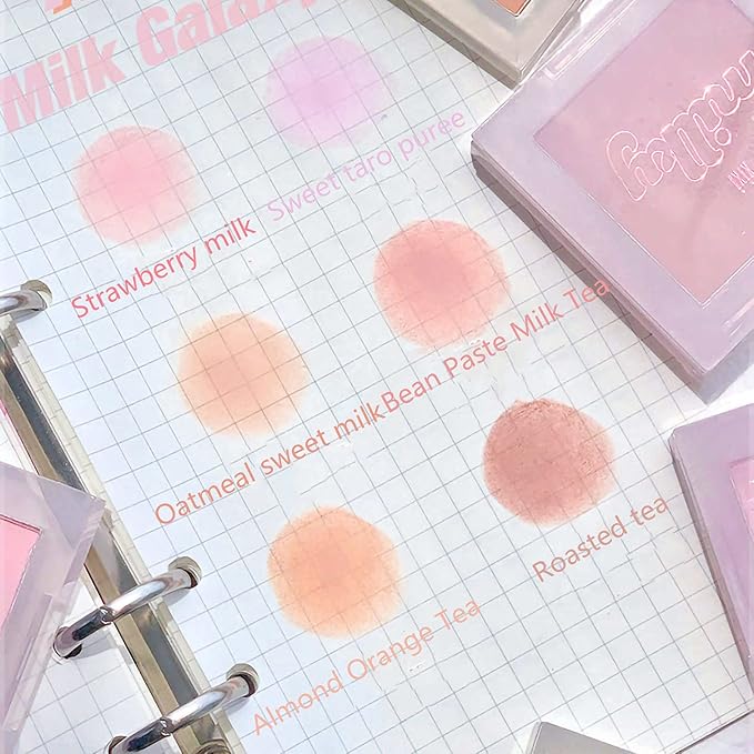 Blush Palette, Milk Galaxy Soft Mist Blush Monochrome Blush Palette Matte Vitality Nude Makeup Rouge Repair Blush Portable Daily Light Makeup Pink Tender Girl Beautiful Woman (Oat sweet milk)