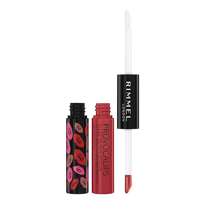 Rimmel London Provocalips 16hr Kiss-Proof Lip Color Bundle - 430 Wish Upon A Berry & 750 Heart Breaker, .14 fl.oz. Each