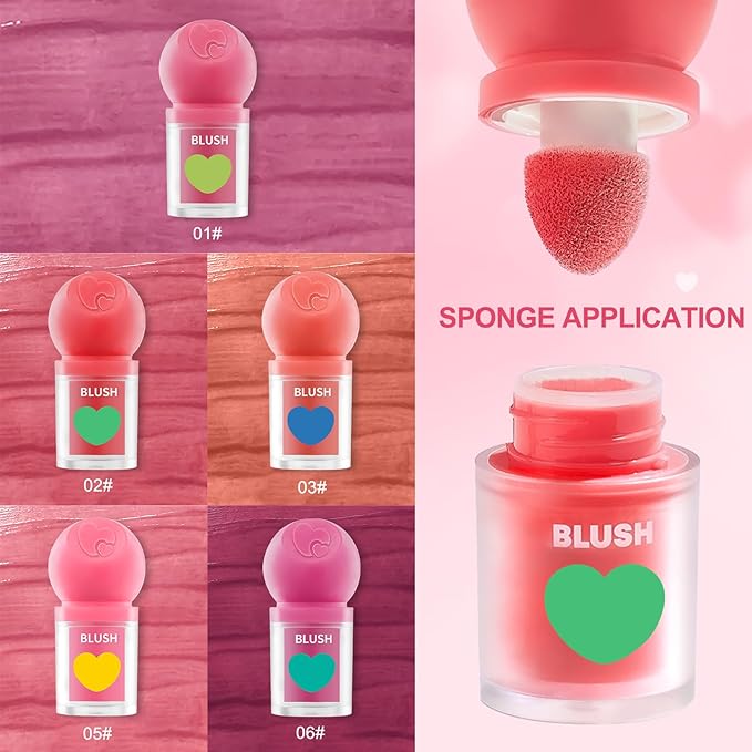 Erinde Liquid Blush for Cheeks, Soft Cream Blush Makeup, Natural-Looking Matte Finish, Lightweight, Long-Wearing, Vegan & Cruelty-Free, 01