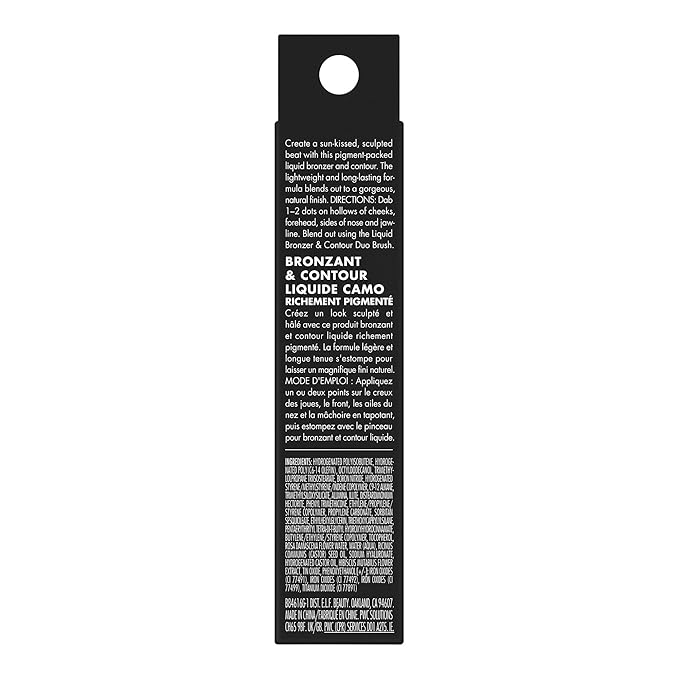 e.l.f. Camo Liquid Bronzer & Contour, Silky Highly Pigmented Formula, Creates a Long-Lasting Bronzed Glow & Natural Look, Vegan & Cruelty-Free, 8 Deep