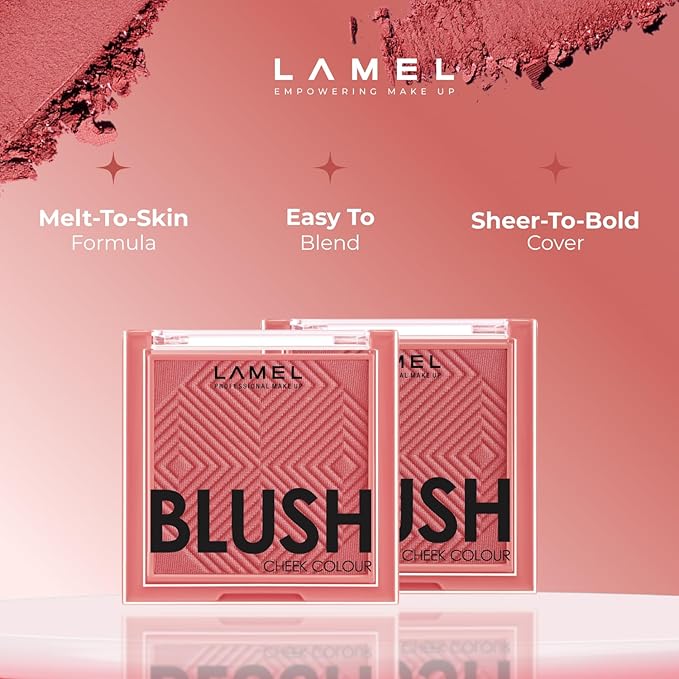 Blush Cheek Plum Color Mini - Blendable Purple Blush Powder - Enhances & Defines Shapes & Features - Shading & Contouring Powder - 4 Universal Shades - 408 (Plum) - 3.8g / 0.13 oz