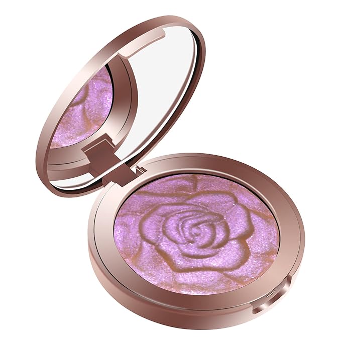 Highlighter Palette - Cream, Long Lasting Glitter Highlighter Makeup - Purple