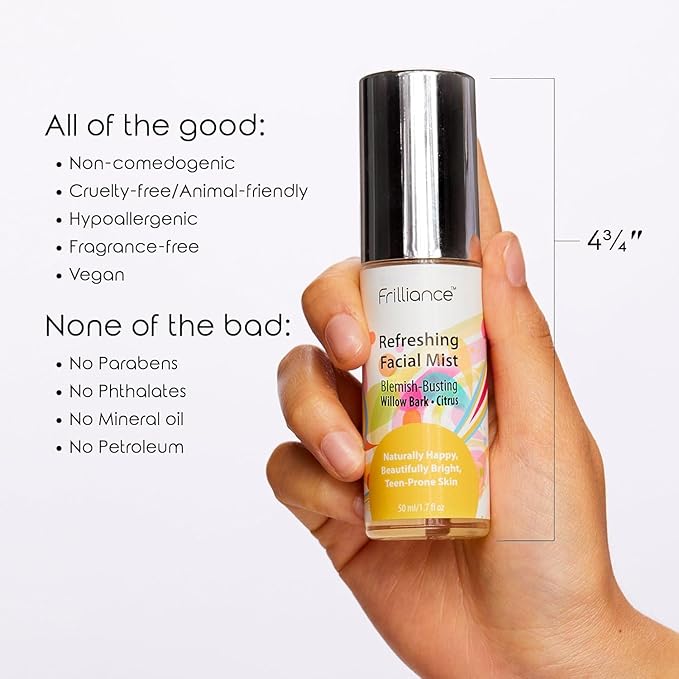 Frilliance Clear Skin Kit Perfecting Primer Serum & Facial Mist for Acne, Vegan Cruelty Free for Teens of All Skin Types, Mandelic Acid Fights Breakouts Blackheads