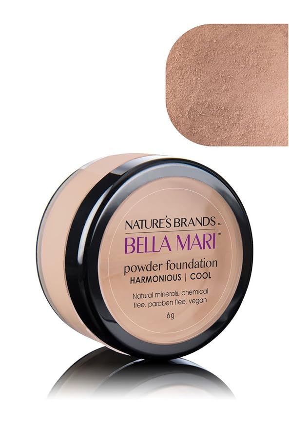 Bella Mari Natural Mineral Powder Foundation, Harmonious (Cool); 0.2oz