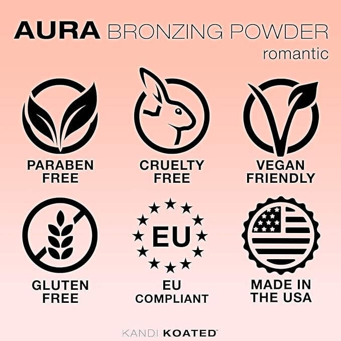 Kandi Koated Aura Romantic - Bronzing Powder in Rose Gold Case, Compact Bronzer by Kandi Burruss | Paraben-Free, Cruelty-Free | Vegan Formula | Beauty & Makeup