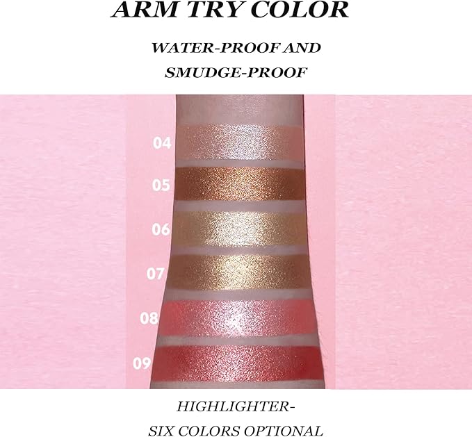 Highlighter Makeup, Liquid Highlighter Beauty Wand, Long Lasting Blendable Highlighter Stick Makeup with Cushion Applicator, 09, 0.68 Fl Oz