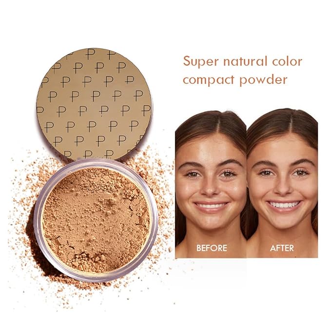 MAEPEOR Matte Setting Loose Powder 8 Colors Smooth and Lightweight Face Powder for Brightening and Setting Makeup with Face Puff (03 Soleil)
