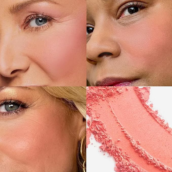 Baked Blush Marbleized Powder Blush for Cheeks, Creamy Lightweight Natural Finish, Infused with Vitamin E, Vegan & Cruelty Free, Talc Free - #003 TROPICAL TRAVEL