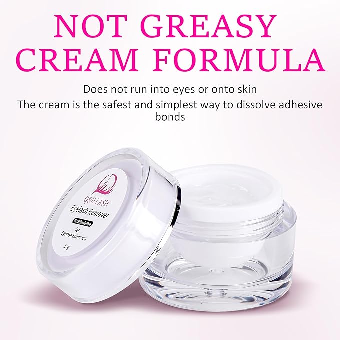 Q&D LASH Eyelash Extension Remover Cream Professional Eyelashes Extensions Adhesive Remover Cream Low Irritation for Sensitive Skin No Irritation No Odor Smell