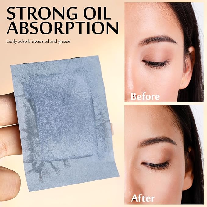 HNYYZL Blotting papers for Face,300pcs Oil blotting sheets,1 Portable box with Mirror & Makeup Puff,Makeup Friendly Oily Skin Shine Blotter,oil face wipes for Home Office School Travel