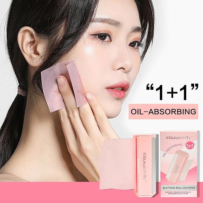 Oil Blotting Sheets For Face,Travel-Size Oil Blotting Sheets - Pocket-Friendly & Practical,Slotted Roll-On Oil Absorbing Paper,Ultra-Thin & Breathable,Lightweight Design 5M+5Mreplacement