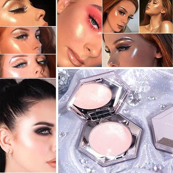 Shimmer Cream Highlighter Palette, Rose Gold, Glitter/Shimmery Finish, Long Lasting Waterproof Facial Cosmetic, Cruelty Free, 2.0 Fl Oz, 1 Unit