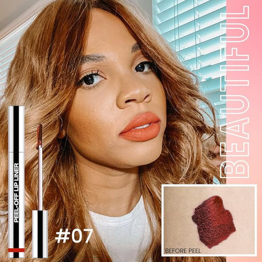 Peel Off Lip Gloss - Peel Off Lip Stain Tattoo, Peachy Orange Matte Lip Tint, Long Lasting & Waterproof, Transfer-Proof Lip Gloss for All Skin Types Stay Lip Makeup, 07