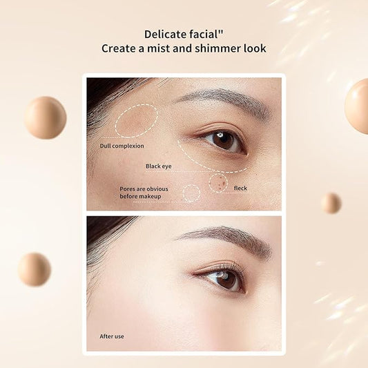 BLUE LOVE Cushion Liquid Foundation - Lightweight, Long-Lasting Concealer & Tinted Moisturizer for Flawless Face Makeup, Perfect for Mature Skin (Natural)