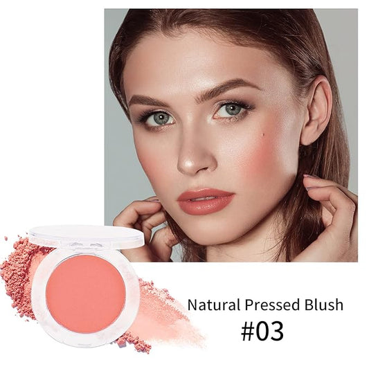 Boobeen Single Color Blush Face Blush Palette Matte Baked Makeup Blush Powder High Pigment Pressed Blush, Long-lasting Colorful, Blends Easily, Lightweight