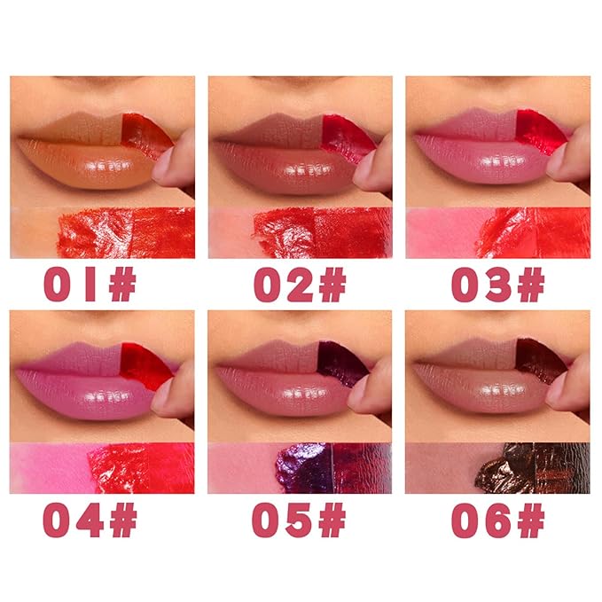 Peel Off Lip Stain, Long Lasting Waterproof and Transfer Proof Lip Tint, Matte Finish Peel Off Lip Stain, Non-stick Cup Peel Off Lipstick Lip Makeup for Women Girls (Color : Glamorous# 02)