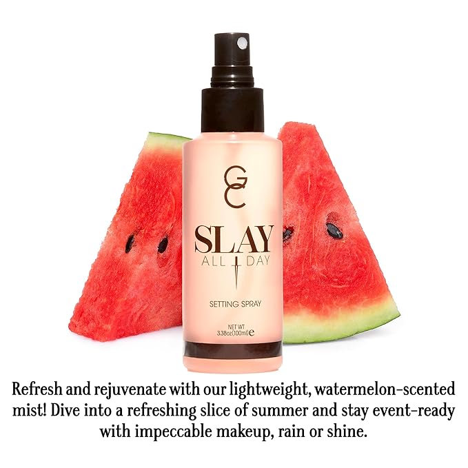 Gerard Cosmetics Slay All Day Makeup Setting Spray (Watermelon Scented), Matte Finish with Oil Control, Cruelty Free, Long Lasting Finishing Spray, 3.38oz (100ml)