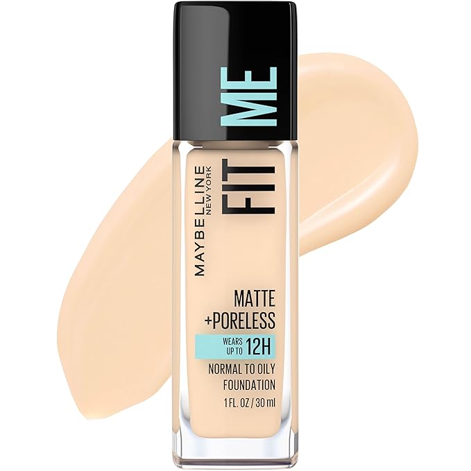 Maybelline Fit Me Loose Setting Powder & Matte + Poreless Foundation Makeup Bundle, 1 Count Each