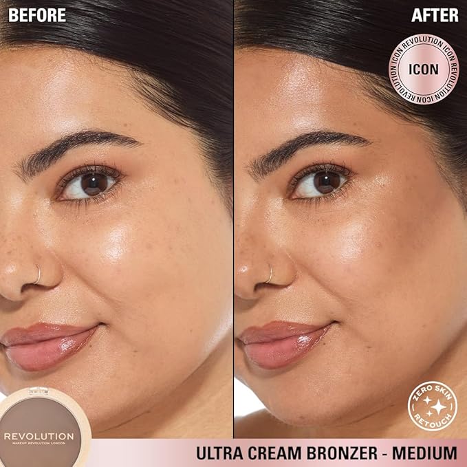 Revolution, Ultra Cream Face Bronzer, Buildable & Blendable Cream Contour, Vegan & Cruelty-Free, Medium, 0.24 oz