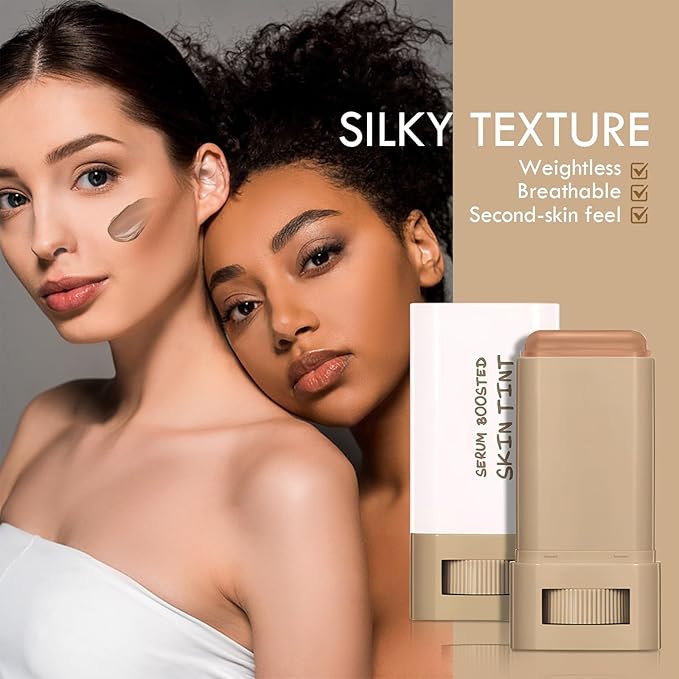 Foundation Stick Beauty Balm Serum Boosted Skin Tint, Solid Tinted Moisturizing Serum Contour Stick Foundation Face for Women,Splendor Boosted Skin Tint Balm