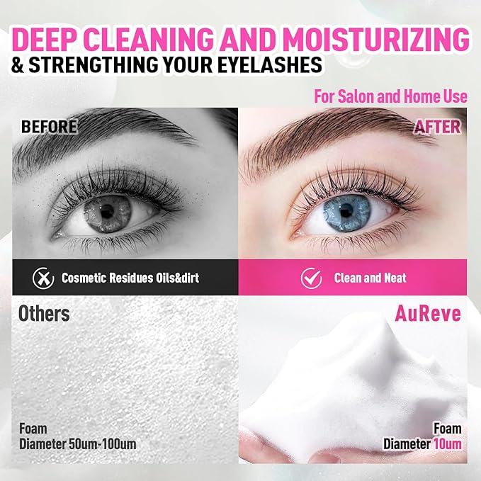 Lash Shampoo Concentrate 30ml Lash Cleanser Concentrate Update Oil-Free Eyelash Extension Cleanser for Salon Home Care, Makes 6 Bottles 60ml Eyelash Shampoo (Rose)