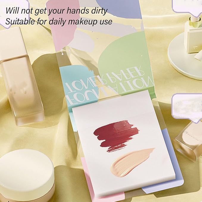 2pcs Liquid Palette Paper Disposable Makeup Coloring Paper with Mixing Stick Makeup Lipstick Mixing Paper, Makeup Palette Mixing Tray Apply for Eye Shadow Lipsticks