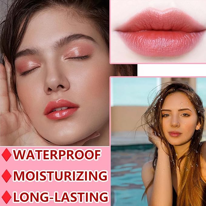 Lip Tint Stain Set,Mini Velvet Lip Tint Watery Lip Stain Long Lasting Waterproof Moisturizing Lip & Cheek Tint,Hydrating,Natural Glossy Liquid Lipstick Lip Gloss Kits for Women(Set 01)
