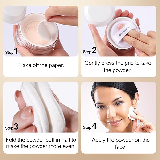FV Matte Translucent Setting Powder, Lightweight & Blurring Pores, Long Lasting Loose Powder with Shimmer Finish, Oil-control and Talc-free, For All Skin Tones, 03 Shimmer Sheer