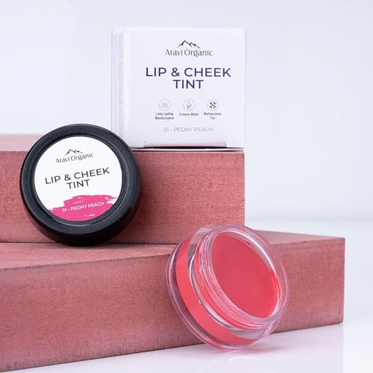 Everyday Lip & Cheek Tint for Women | Lip Tint - Peony Peach | Long Lasting, Vegan with Vitamin E Oil - 0.2 FL Oz / 8gm